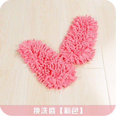 Chenille Lazy Supplies Removable and Washable Cleaning Winter Floor Slippers Floor Mopping and Cleaning Slippers Base 1 Pair