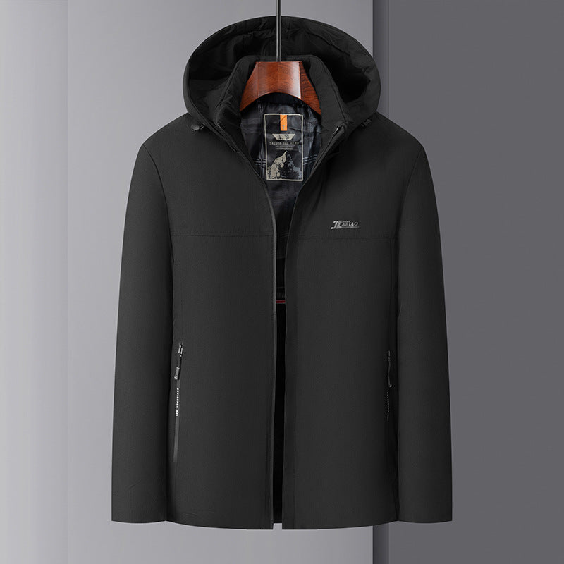 Autumn and Winter fleece-lined Thickened Cotton-padded Clothes Men's Cotton-padded Jacket Youth Warm regular All-match Fashionable Solid Color Quality
