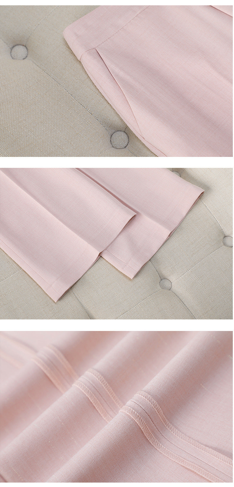 Cross-Border Professional Attire Pink Three-Quarter Sleeve Suit Skirt Women's Spring and Summer New Beauty Salon Work Clothes Over-The-Knee Skirt