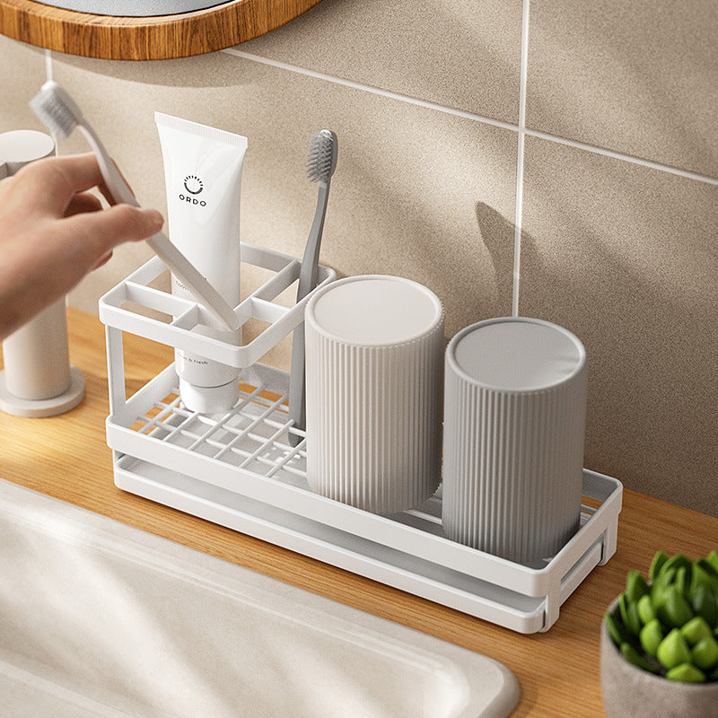 Simple Bathroom Teething Cup Toothbrush Shelf Creative Gargle Cup Dental Storage Toilet Storage Rack Electric Toothbrush Holder