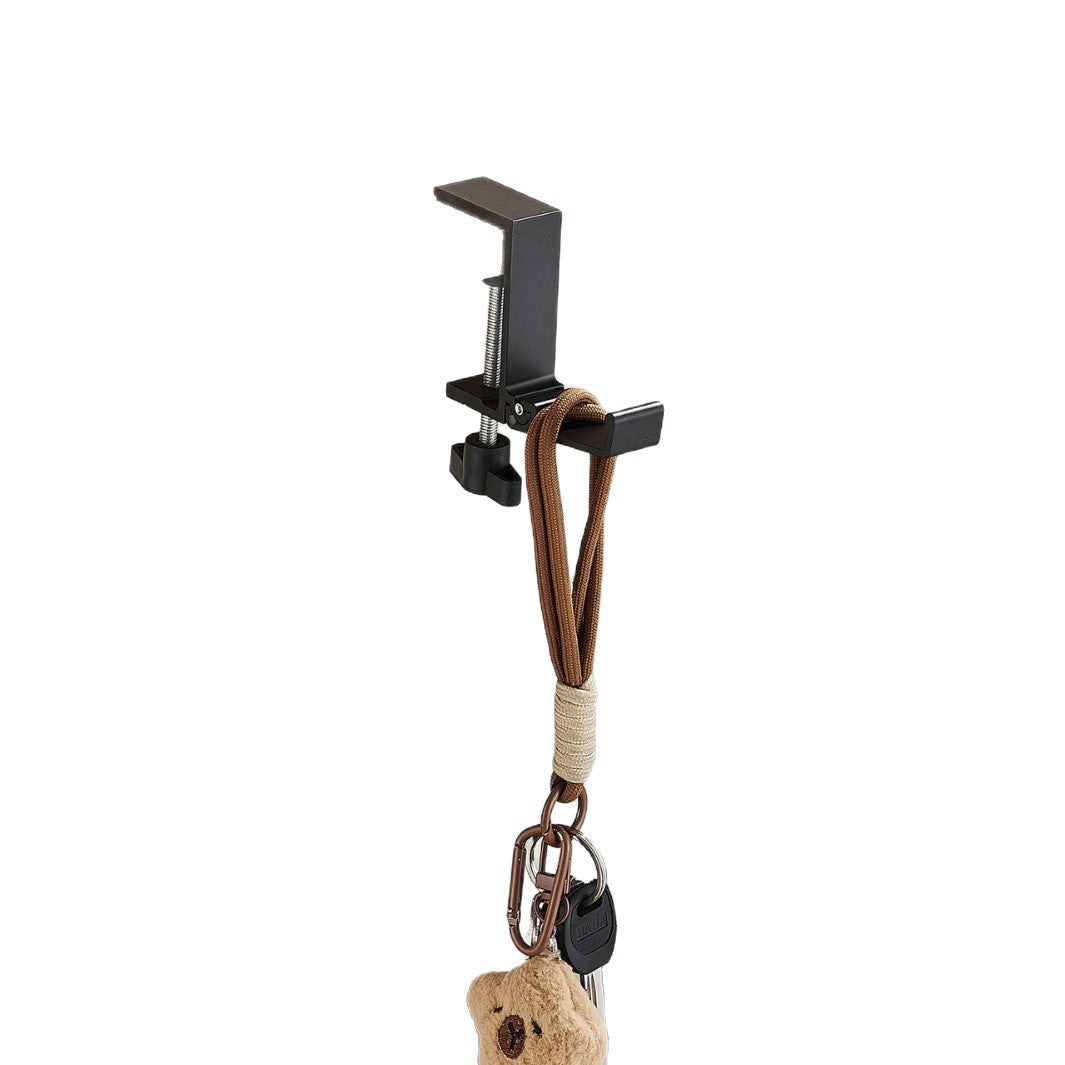 Foldable Tableside Hook, Simple Space Aluminum Hook, Desktop Storage and Organization Hook, Creative Deskside Hook for Students