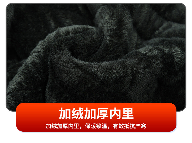Winter Mid-Length Cotton Work Clothes for Men, Velvet Thickeneded Cotton Jackets, Cold-Proof, Windproof and Warm Camouflage Work Clothes, Military Coats
