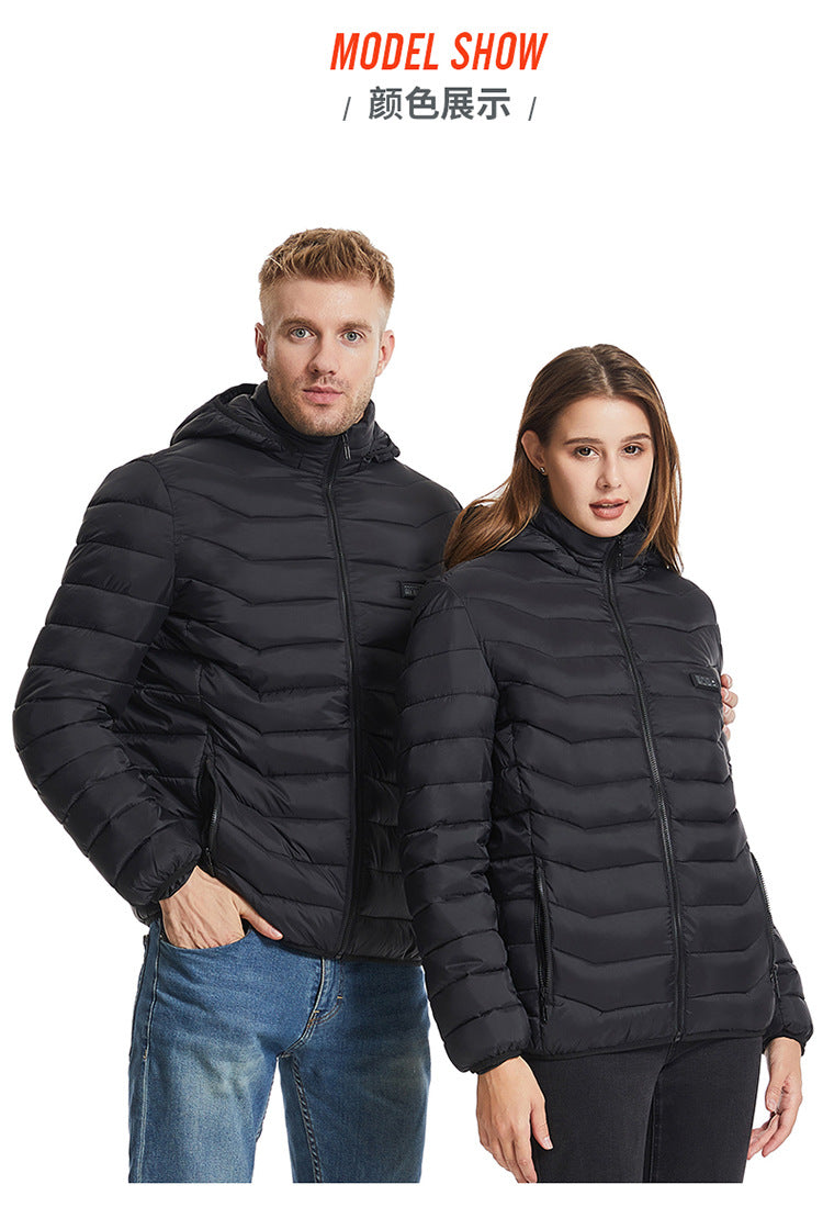 Cross-Border Exclusive Supply of Winter Four-Control Twenty-One Constant Temperature Smart Heating Jacket, Youth Casual Heating Clothing, Heated Clothing for Men and Women