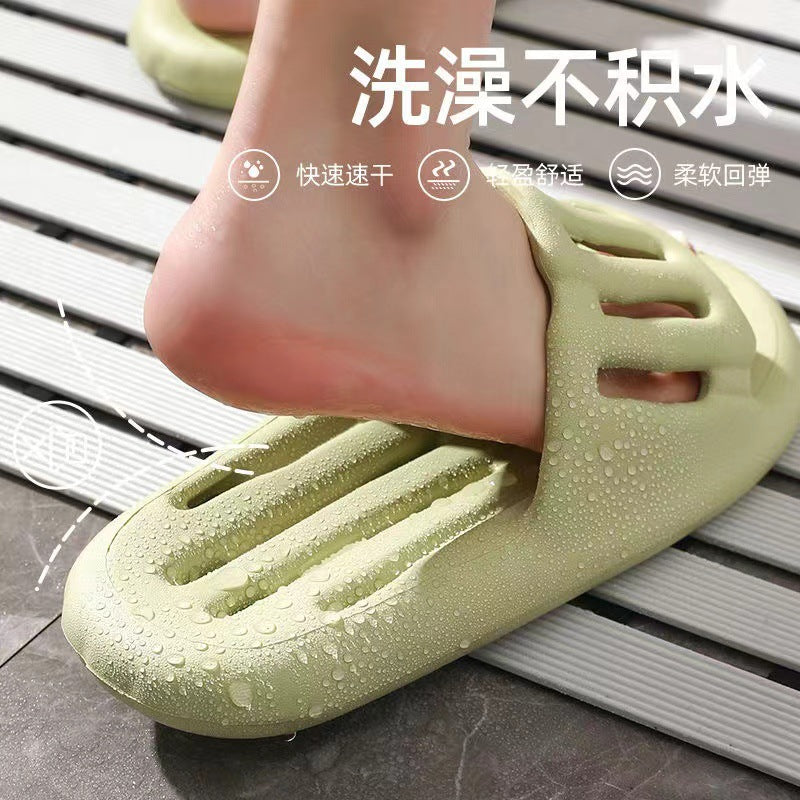 Slippers for Women's Home Bathing Non-Slip Soft Bottom 2024 New Couple Bathroom Home Dormitory Leaking Sandals Men's Summer Slippers