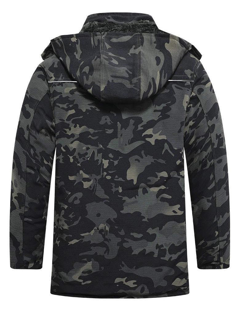 Winter Workwear Thickened Cotton Coat with Fleece, Cold-Resistant, Warm for Cold Storage, Northeast Waterproof, with Hood, Wear-Resistant Large Cotton Jacket