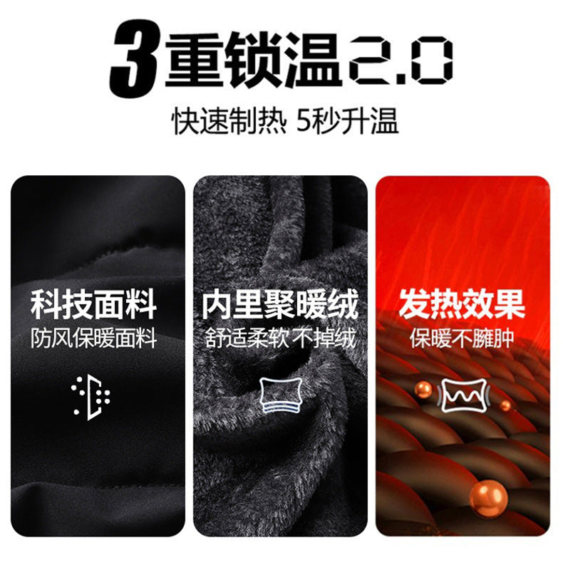 Winter Grandpa Cotton-Padded Jacket for Middle-Aged and Elderly Men, Thick Fleece-Lined Hooded Warm Coat, Middle-Aged and Elderly Dad's Cotton-Padded Jacket