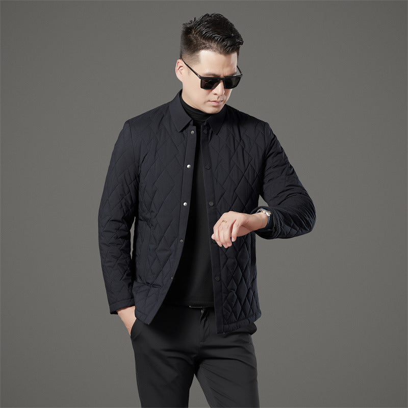 24 Winter Men's Cotton Jacket for Young and Middle-Aged, Casual Trendy Warm Silk Cotton Coat, Casual Outerwear for Men