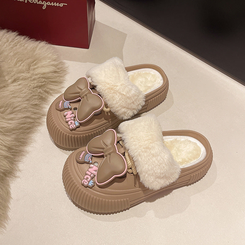 2025 New Cotton Slippers Removable Women's Winter Home Warm Fleece-Lined Home Plush Cotton Slippers Cute Slippers