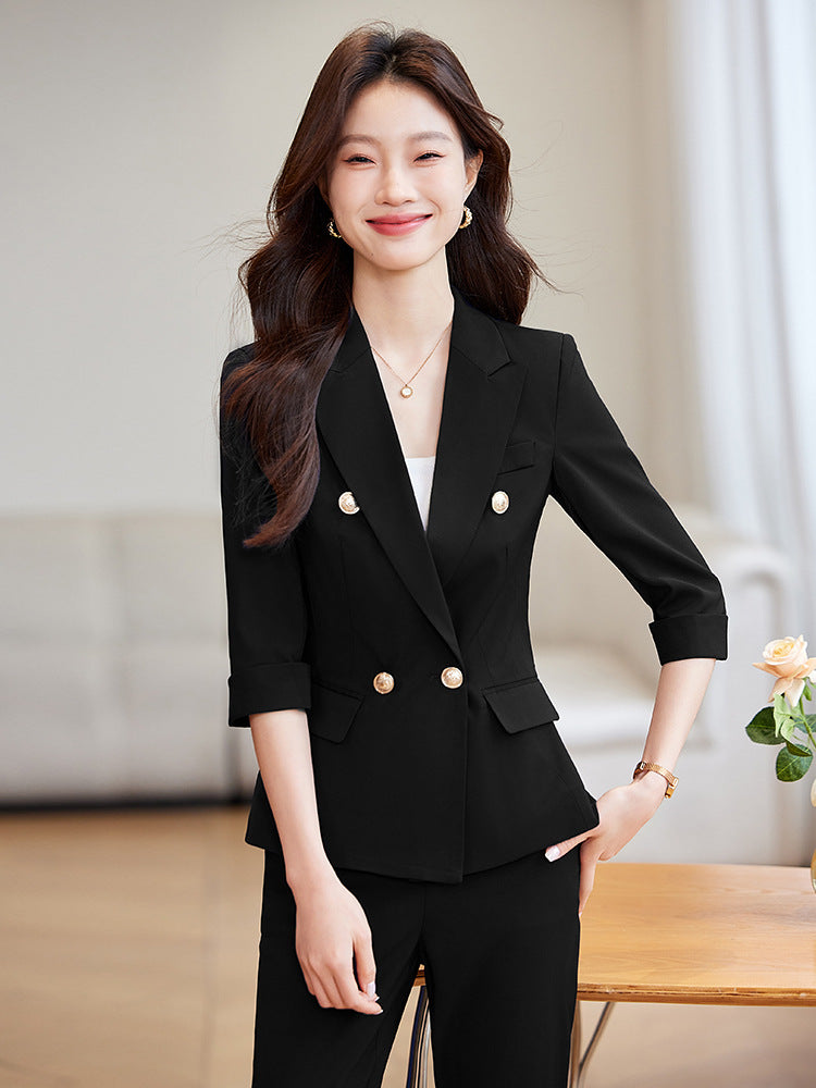 Seven-point Sleeve Suit suit Women's Spring and Summer New College Student Work Clothes Interview Dress Slim-fit Jacket Professional Suit