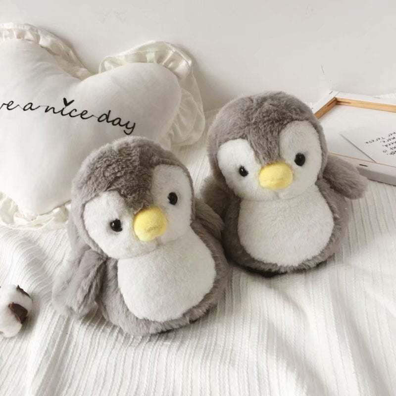 Cute Cartoon Penguin Winter Moon Cotton Shoes Couple Home Creative Bag with Thick-soled Warm Cotton Slippers