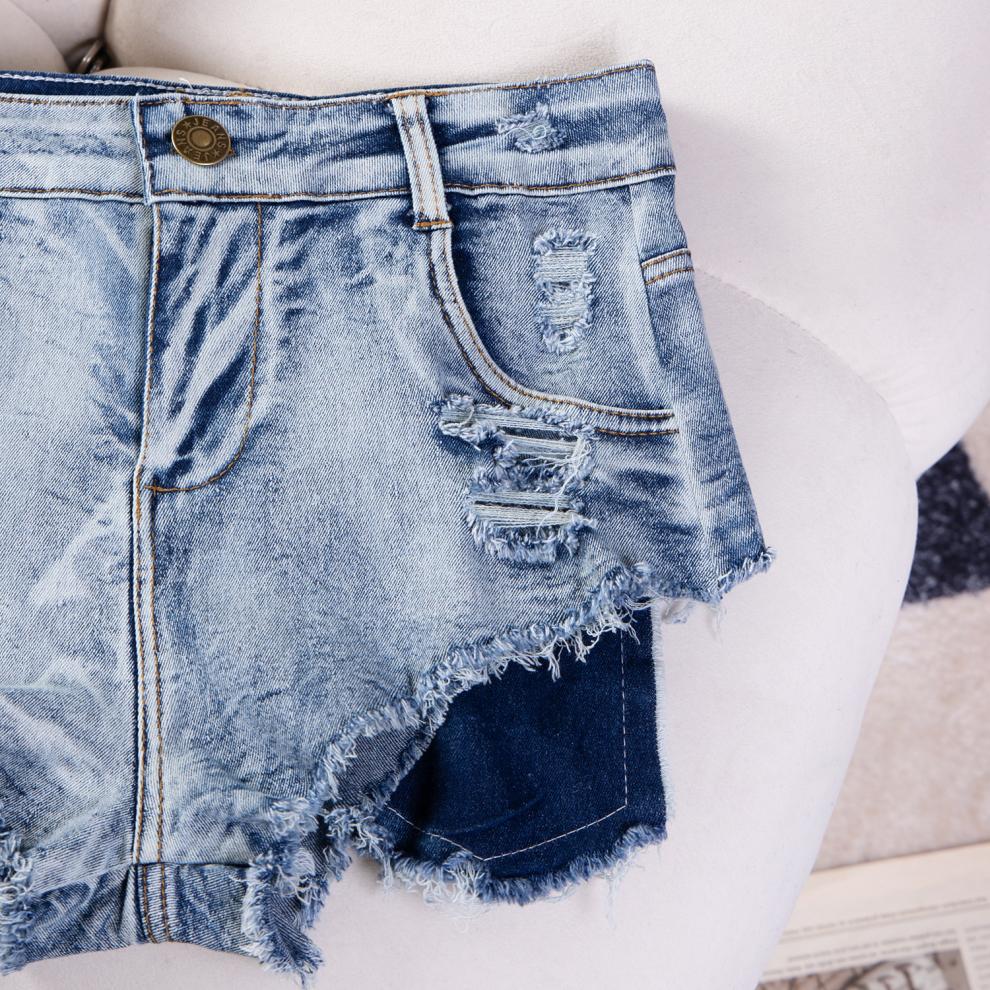 9030 # 2024 New Sexy European and American Raw Edge High Waist Tight Sexy Jeans Denim Shorts for Women