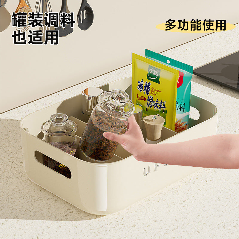 Seasoning Storage Box Household Kitchen Large Capacity Plastic Storage Box Multifunctional Sub-format Cabinet Sundries Storage Rack