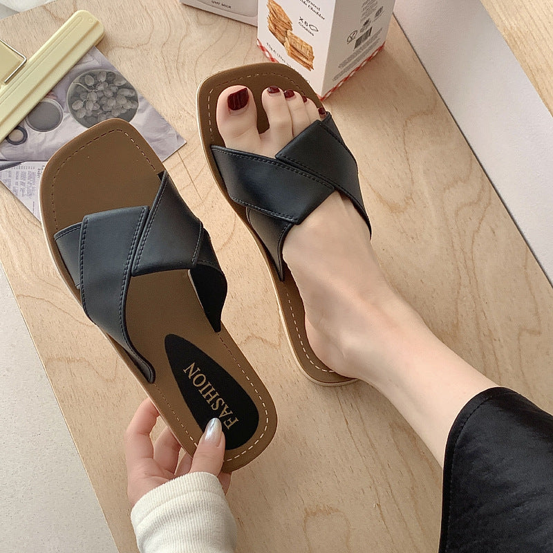 Slippers Women's Summer 2025 Cross-border New Style Slippers Fashion Outfit Flat Slippers Slippers Wholesale Slippers