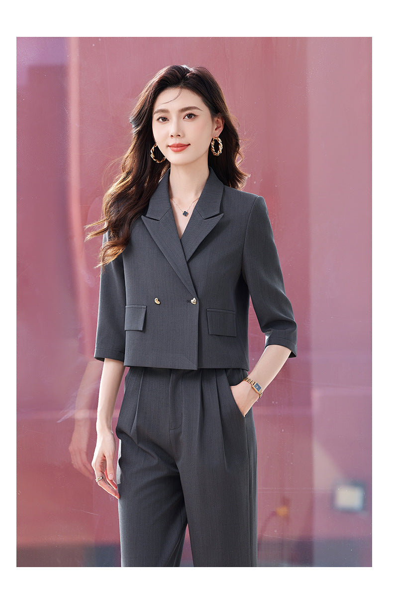 High-End Age-Reducing Business Attire, Petite Suit, Stylish, Casual, Slimming and Taller, Short Suit and Pants