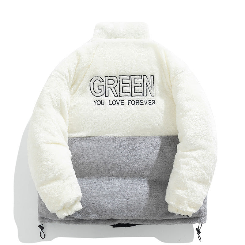 Men's Winter New Cotton Coat with Lamb Fleece, Thickened Couple's Stand Collar Casual Trendy Cotton Jacket Manufacturer
