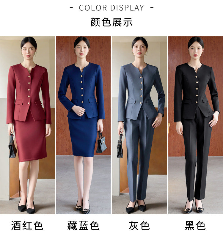 Suit Suit for Women Spring & Fall New Fashion Elegant Goddess Style Professional Wear Formal Wear Beauty Salon Jewelry Store Work Clothes