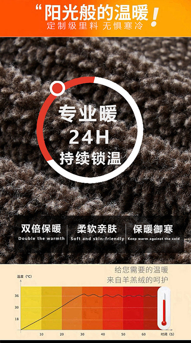 Winter Men's Lapel Pure Cotton American Casual Work Coat Lamb Fleece Coat Maillard Autumn and Winter Cotton Coat 8218