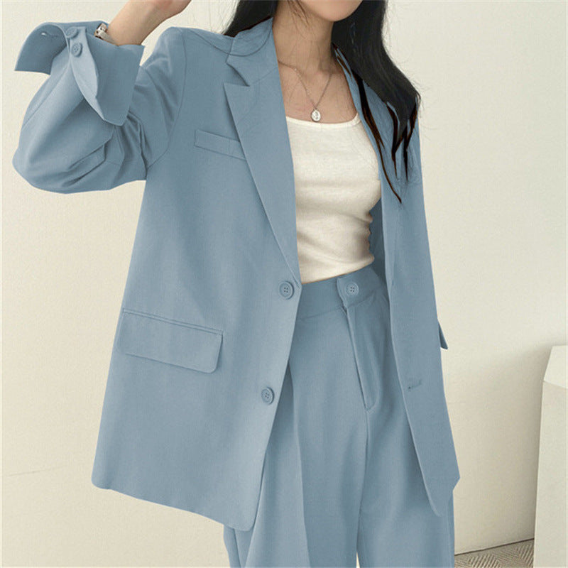 Suit Jacket High Sense Women's Spring and Autumn Design Sense Thin Niche Professional suit Temperament Slim-fit Small Suit Two-piece Set