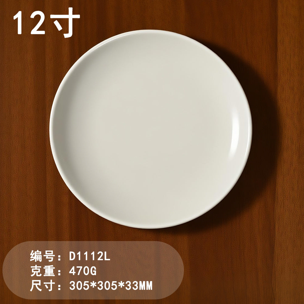 Round Melamine Plate, Imitation Porcelain, Commercial Dining Plate, Buffet Plate, Barbecue Plate, Commercial Plate, Stir-Fry Plate, Round Dish