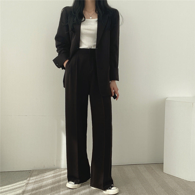 Suit Jacket High Sense Women's Spring and Autumn Design Sense Thin Niche Professional suit Temperament Slim-fit Small Suit Two-piece Set