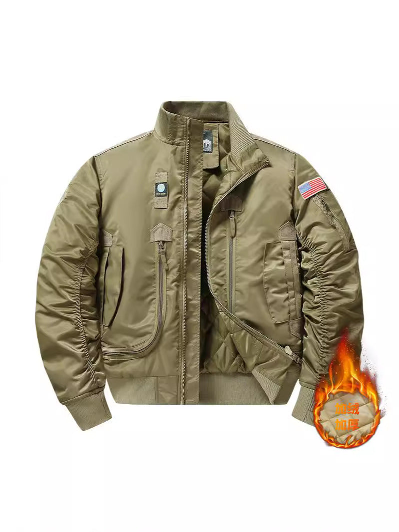 Autumn and Winter Ma1 New Jacket cotton and thickening Tooling Air Force Loose plus size Casual Jacket Baseball Suit Pilot