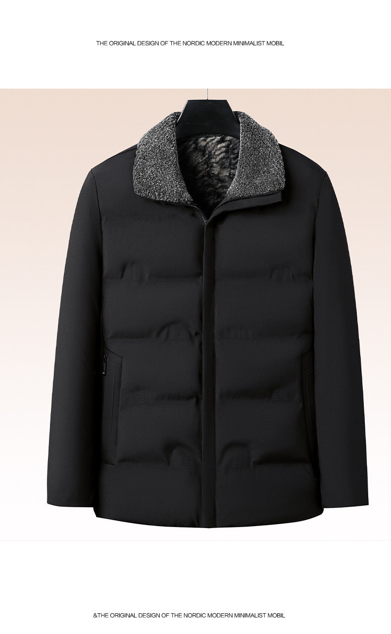 Middle-Aged and Elderly Men's Winter Cotton-Padded Jackets, Dad's Velvet Thickeneded Jackets, Elderly Grandpa's Cotton-Padded Jackets, Loose Grandpa's Cotton-Padded Jackets