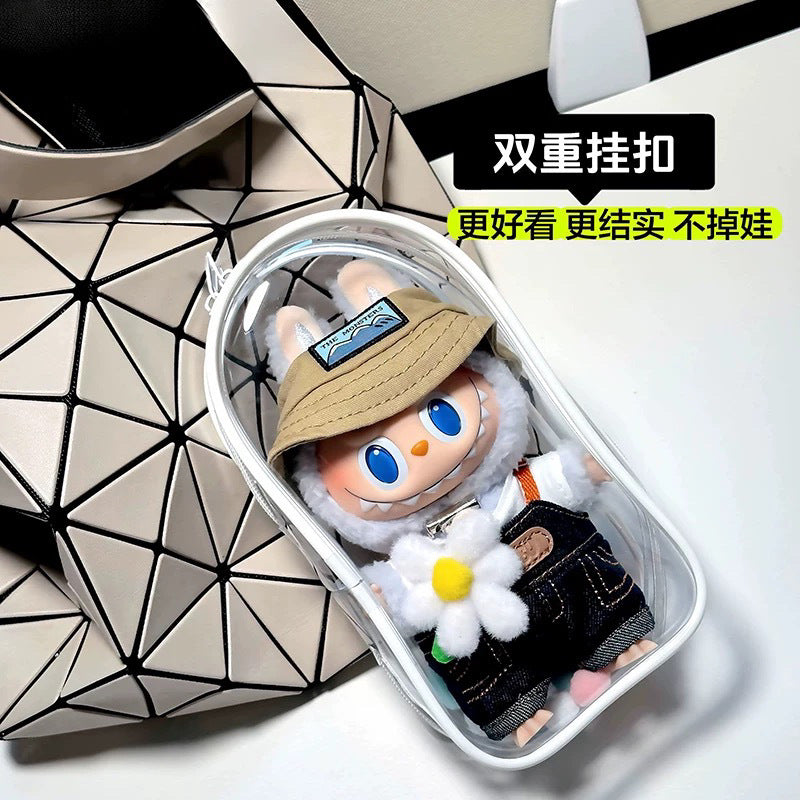 Labubu Protective Cover Vinyl Protective Case Transparent Doll Storage Bag 50 Silk Dustproof Storage Bag Baby Walking Bag
