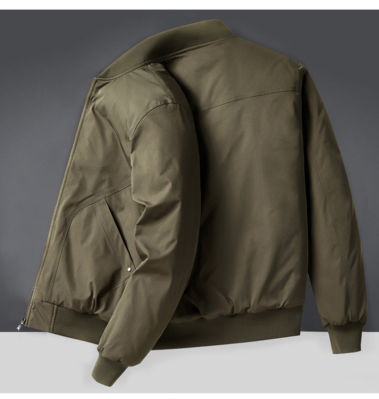 Autumn and Winter New Quilted Jacket Men's Casual Retro Versatile Baseball Uniform American Workwear Thickeneded Warm Cotton Jacket