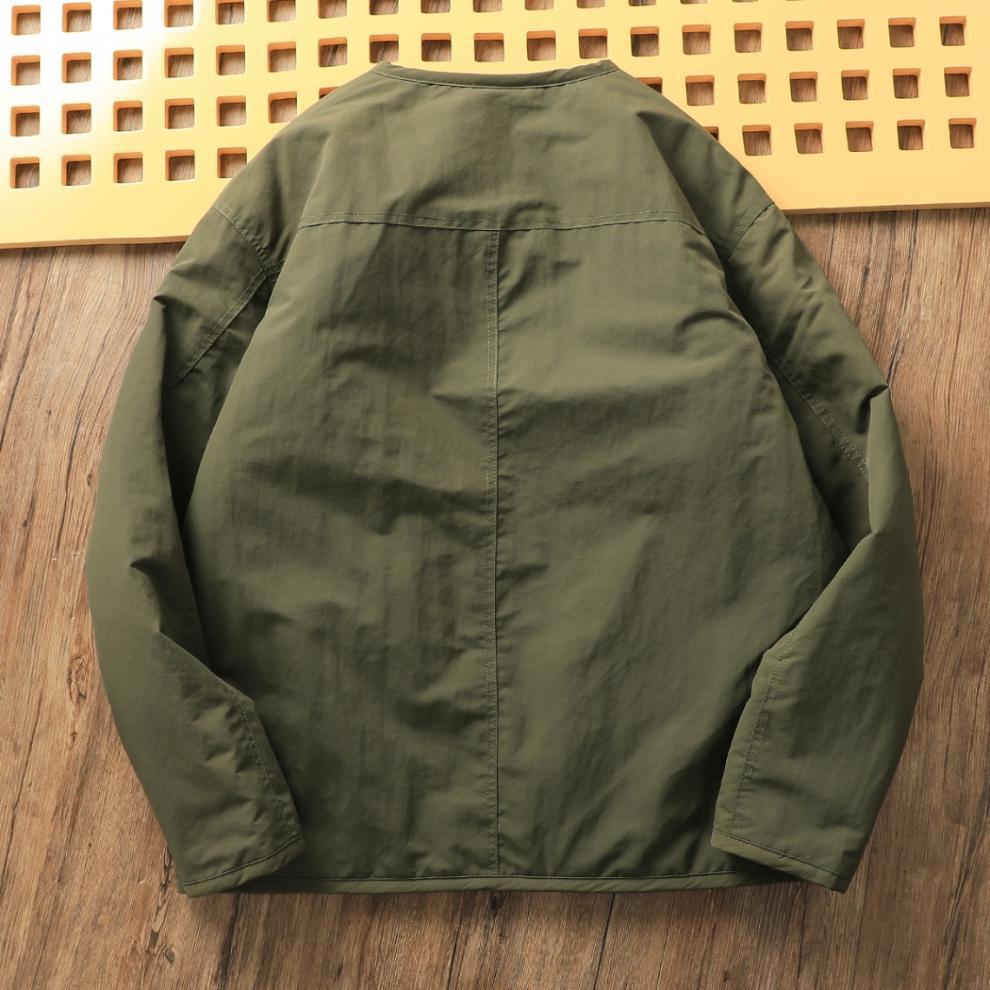 Retro Collarless Layered Thickeneded Men's Winter Jacket Loose Casual Autumn and Winter Warm Inner Lining Men's Cotton Jacket