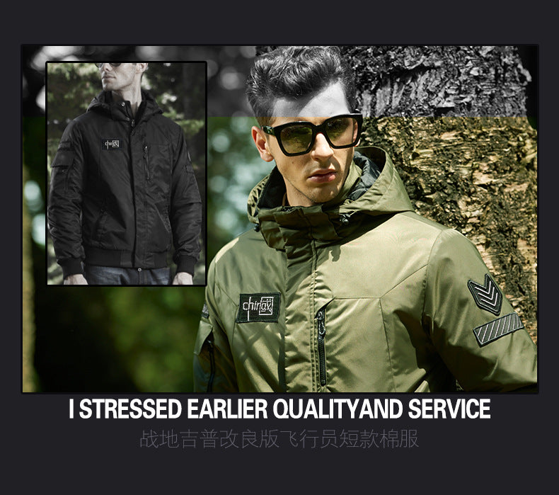 60601 winter pilot cotton-padded coat windproof waterproof loose jacket men's plus size jacket coat