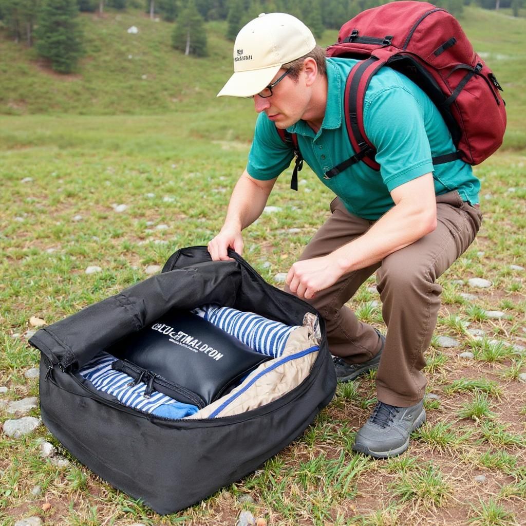 Large-Capacity Outdoor Equipment Storage Bag Camping Picnic Supplies Table and Chairs Barbecue Grill Canopy Waterproof Backpack Storage Box