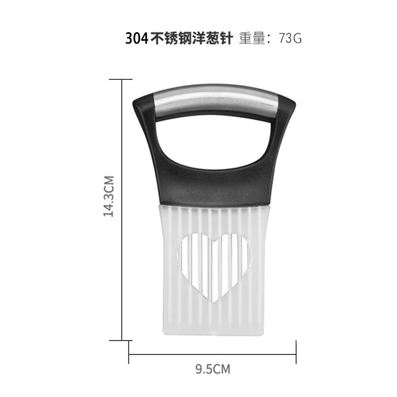 Stainless Steel Onion Needle Slicer Pine Needle Meat Tenderer Vegetable Cutting Kitchen Gadget Onion Insert Slicing Holder