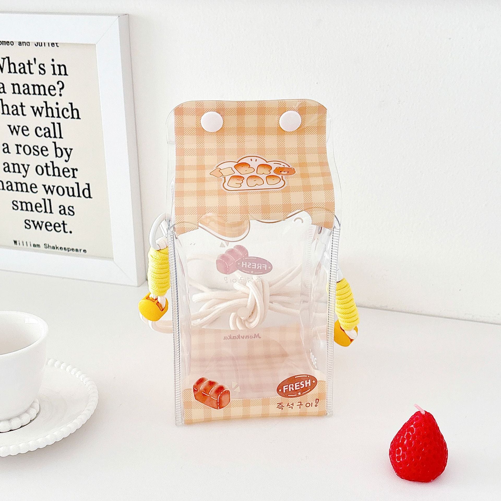 Original Cute Milk Carton Baby Bag, Blind Box Vinyl Storage Bag, Decorative Bag for Outing Baby, Portable Bag