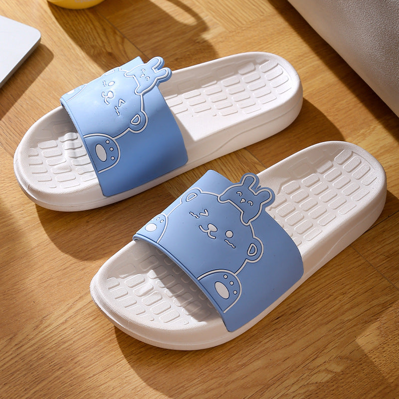 Slippers home trend height increasing slippers indoor bathroom non-slip sandals couple wear cartoon cute slippers