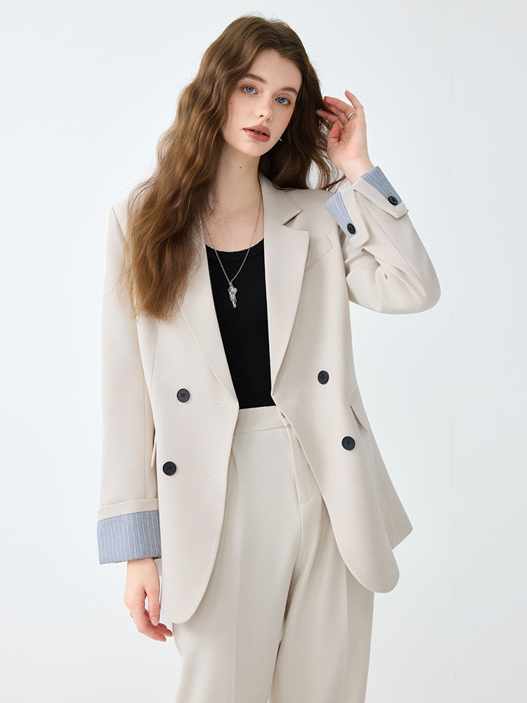 High-End Blazer Women's Autumn Professional Wear Elegant Goddess Style Classy Loose Casual Wide-Leg Pants Suit