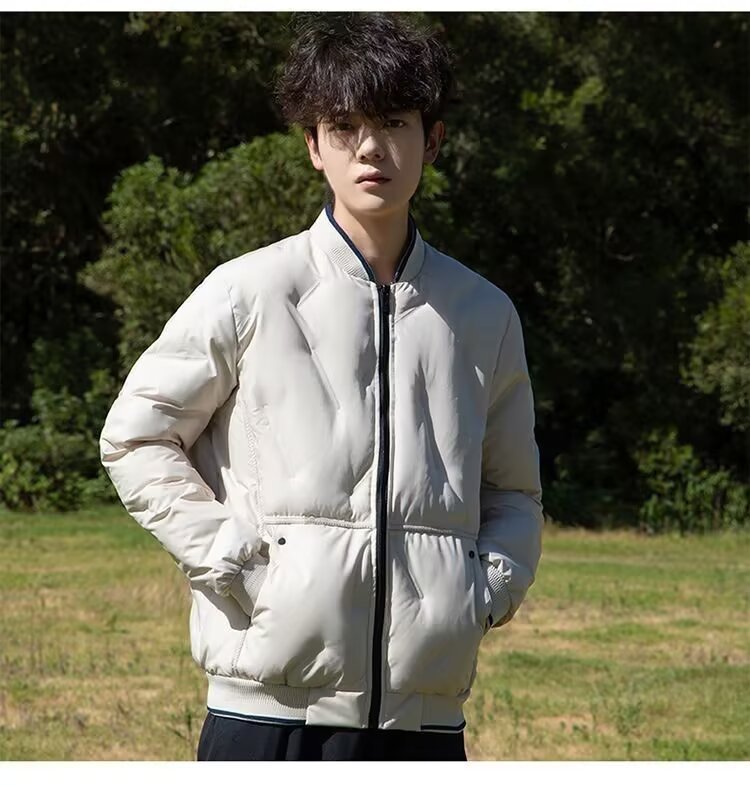 Men's Oversized Trendy Cotton Jacket for Autumn and Winter, New Fashion Baseball Jacket, Warm Thick Coat