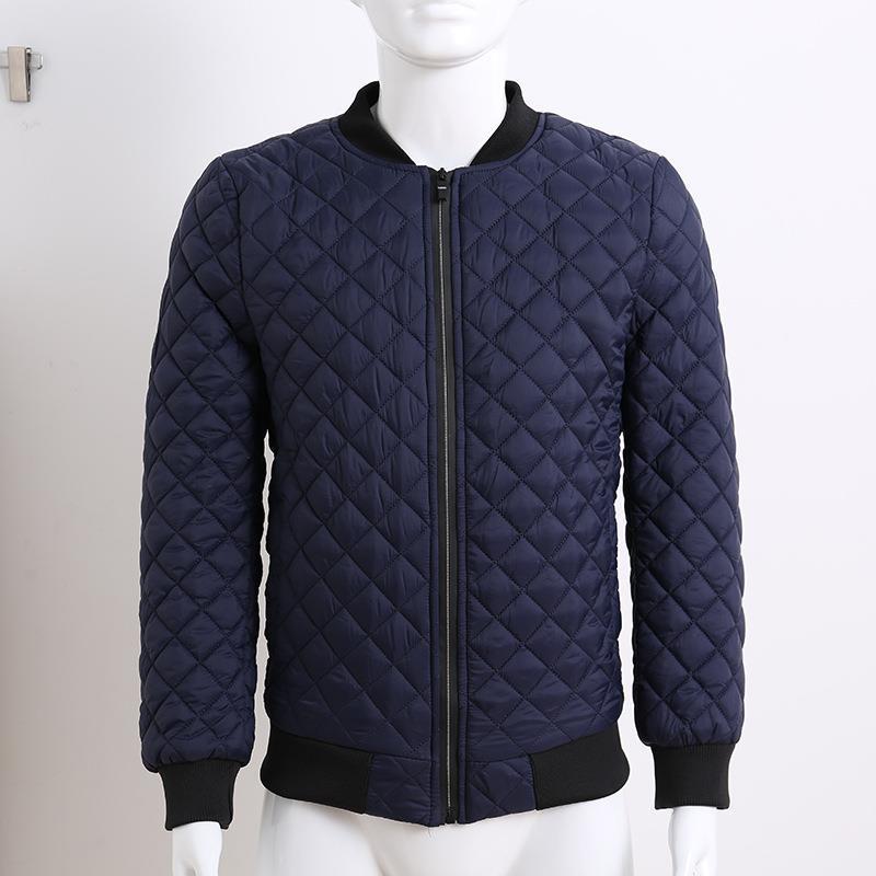 Cross-border foreign trade winter men's cotton-padded jacket European and American fashion Diamond cotton-padded jacket trend casual large size men's cotton-padded jacket coat