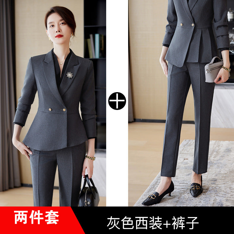 Cross-border High-end Professional suit Women's New Double-breasted Suit Fashion Elegant Goddess Style Work Clothes Interview Dress