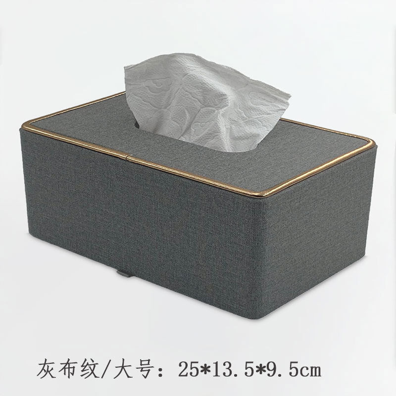 Leather Rectangular Creative Hotel Tissue Box European-style Car Tissue Box Leather Living Room Tissue Box Household Paper
