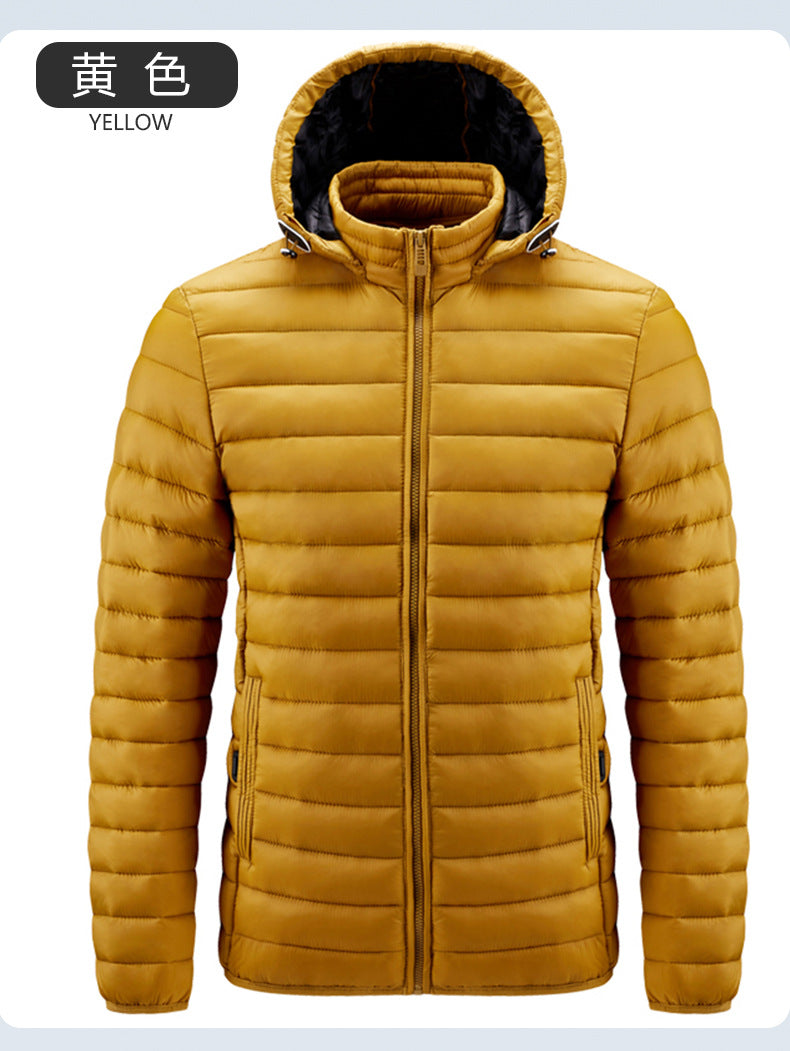 2025 Autumn/Winter Ribbed Jacket with Zipper, Detachable Hood, Men's Cross-Border E-Commerce Dropshipping, 2025 New Model