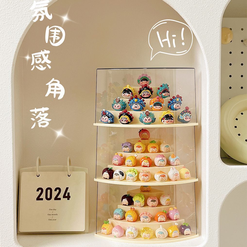 Cute Grain Wall Corner Bubble Mate Box Blind Box Display Rack Storage Ornaments Hand Display Cabinet Acrylic Transparent Dustproof