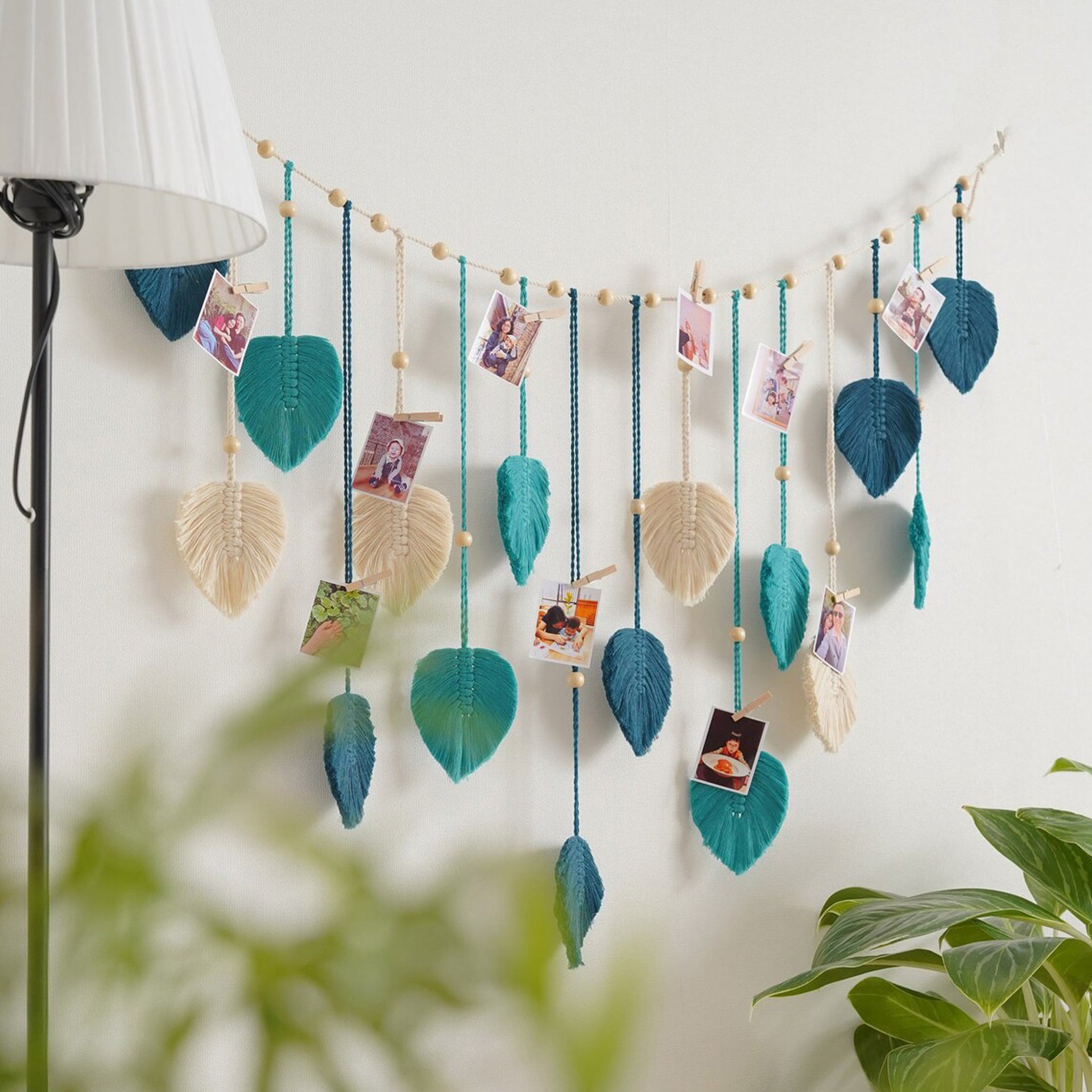 Nordic Handmade Woven Leaf Tapestry Bohemian Photo Homestay Bedroom Children's Room Background Wall Wall Decorations