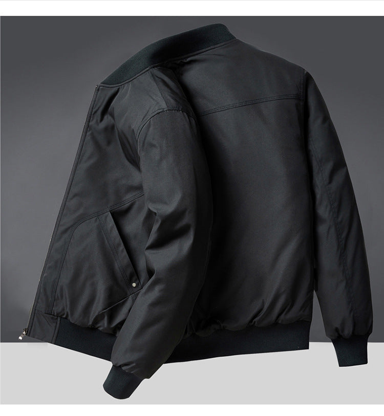 Autumn and Winter New Quilted Jacket Men's Casual Retro Versatile Baseball Uniform American Workwear Thickeneded Warm Cotton Jacket