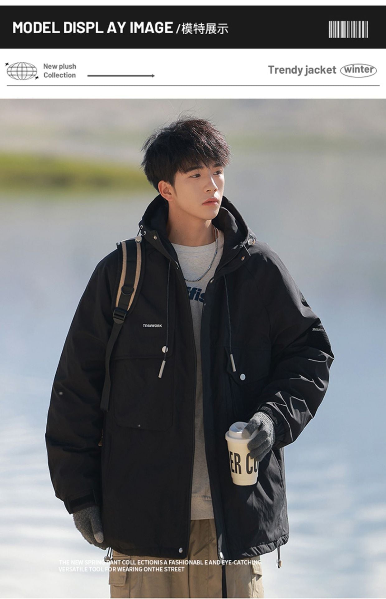 Woodpecker Assault down Cotton Jacket Men's Winter Thickeneded Warm Work Jacket Cotton Jacket New Hooded Winter Jacket