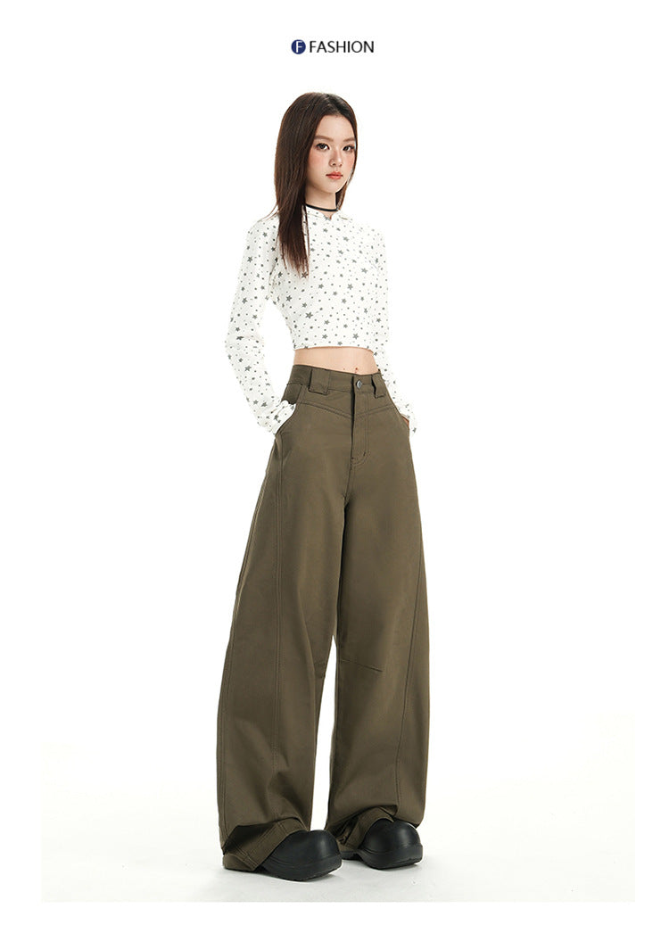 Raccoon House # Wizard of oz 2025 Early Autumn New Fashion High-Waisted Casual Versatile Cargo Pants Women's Casual Jeans