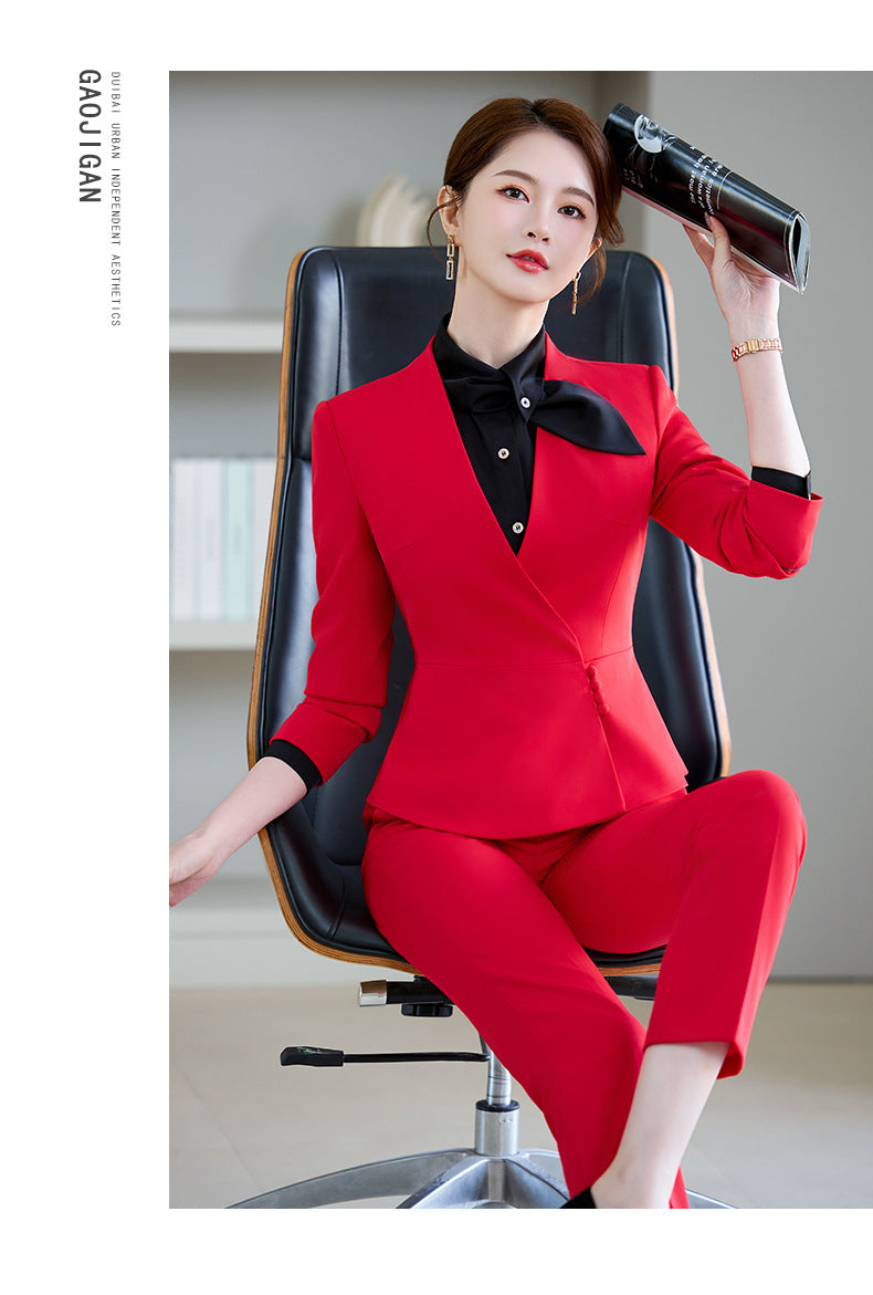 Cross-Border Professional Attire Goddess Style Long-Sleeved Beauty Salon Front Desk Fashion Hotel Manager Sales Department Jewelry Store Work Clothes