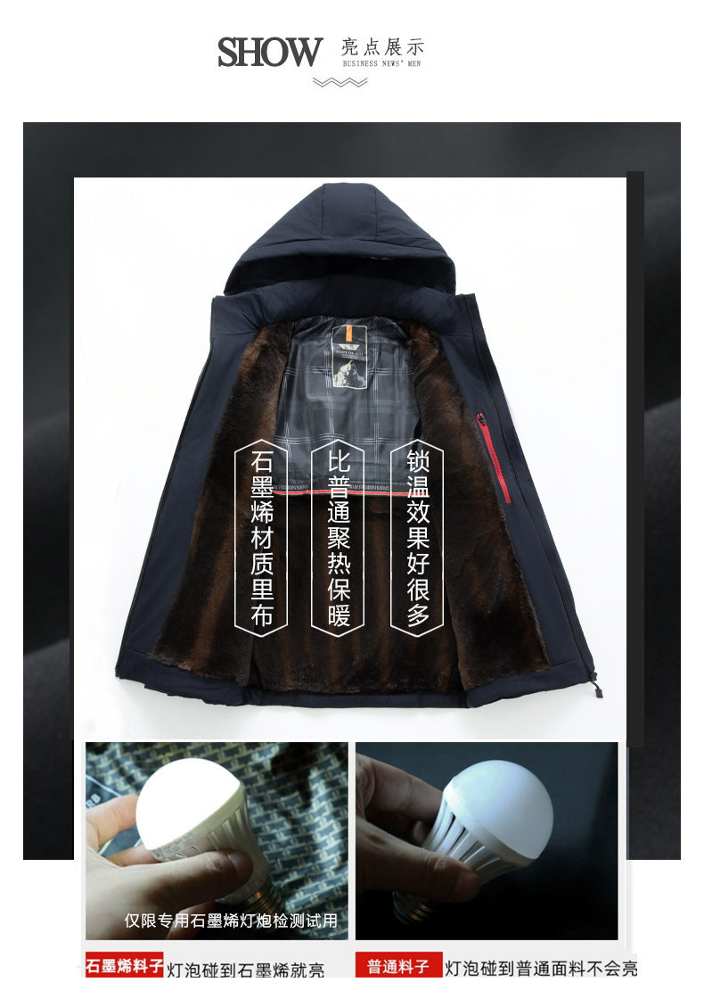 Autumn and Winter fleece-lined Thickened Cotton-padded Clothes Men's Cotton-padded Jacket Youth Warm regular All-match Fashionable Solid Color Quality