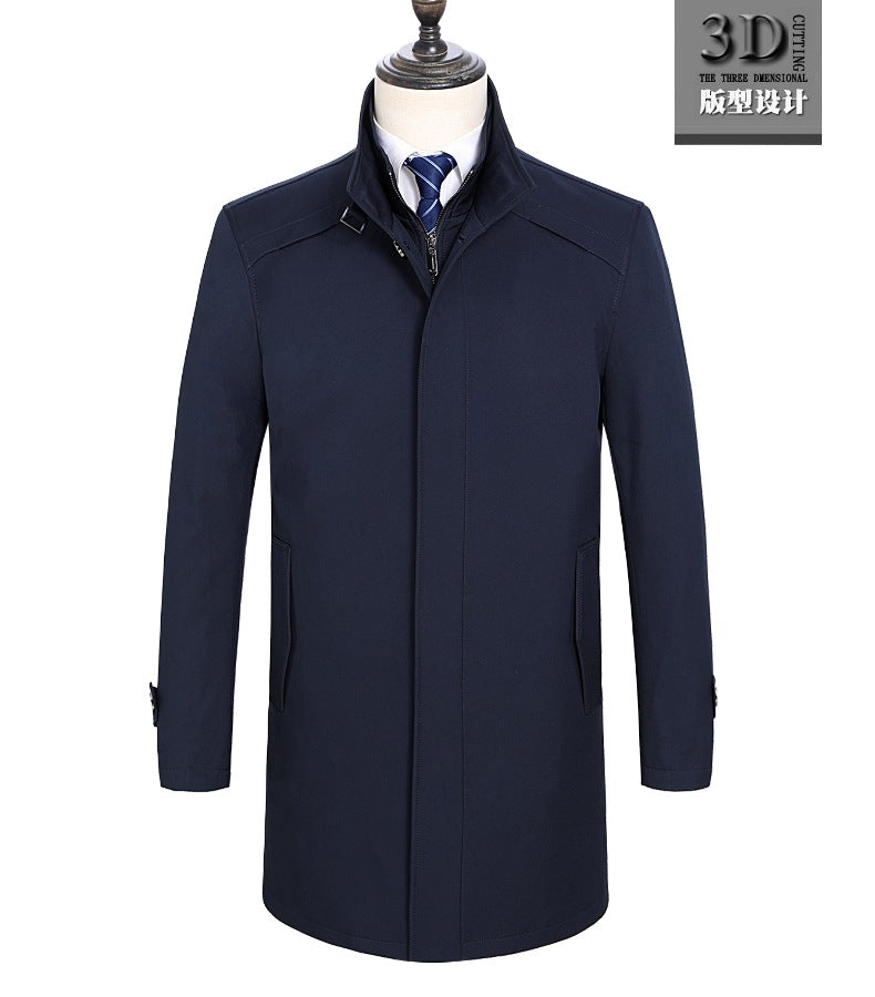2024 Winter High-grade Windbreaker Men's Middle-aged and Elderly Men's Casual Dad's Winter Clothes Thickened Inner Jacket