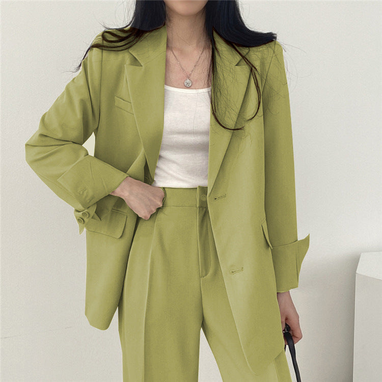 Suit Jacket High Sense Women's Spring and Autumn Design Sense Thin Niche Professional suit Temperament Slim-fit Small Suit Two-piece Set