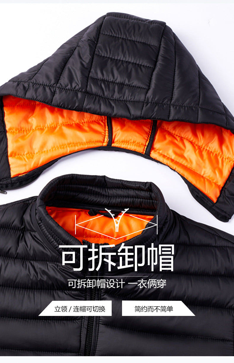 2025 Autumn/Winter Ribbed Jacket with Zipper, Detachable Hood, Men's Cross-Border E-Commerce Dropshipping, 2025 New Model